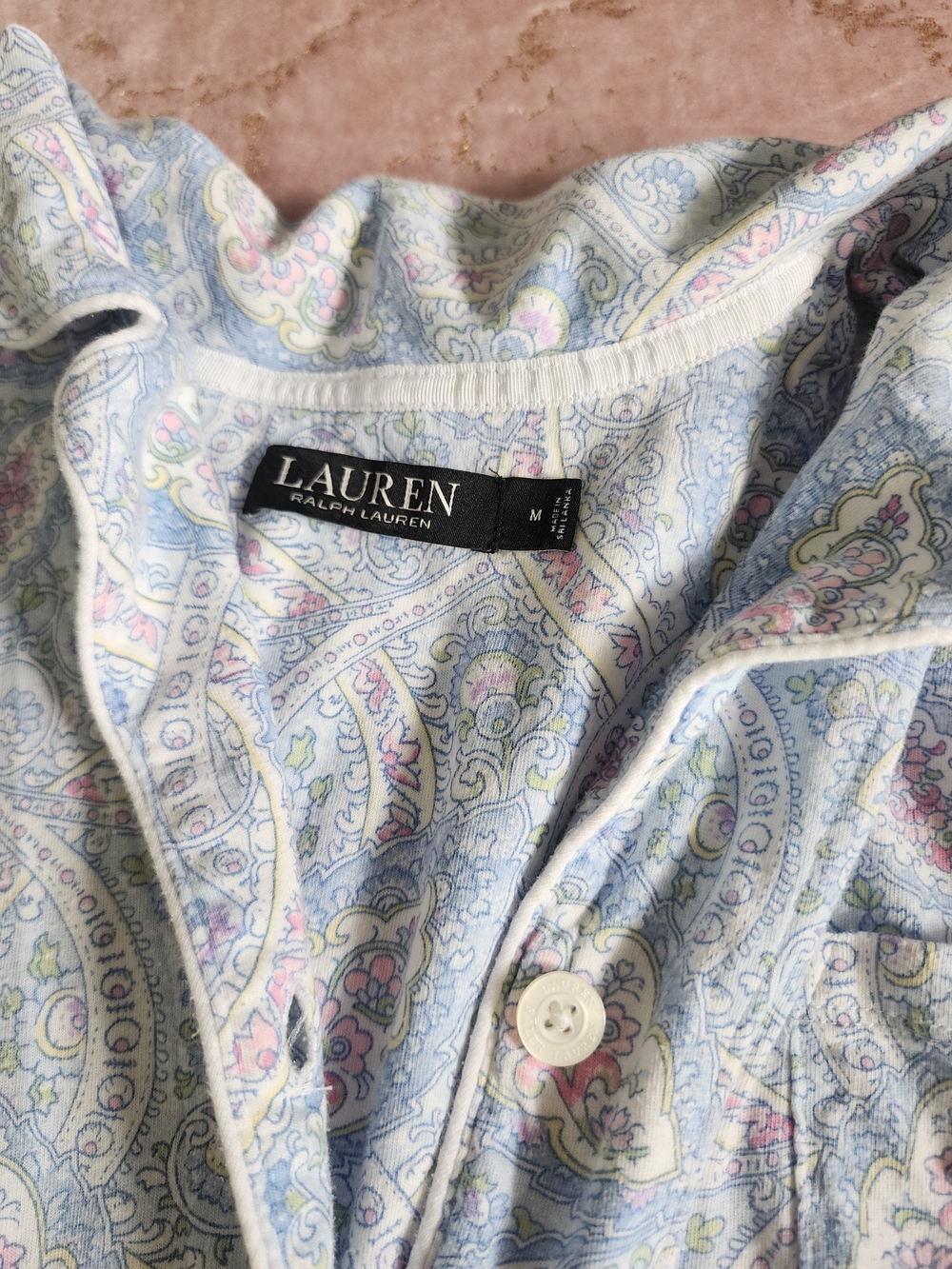 LAUREN RALPH LAUREN | Light Blue Paisley Short-Sleeve Pajama Set - Picture 11 of 16